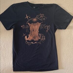 Black T-Shirt with Painted Graphics